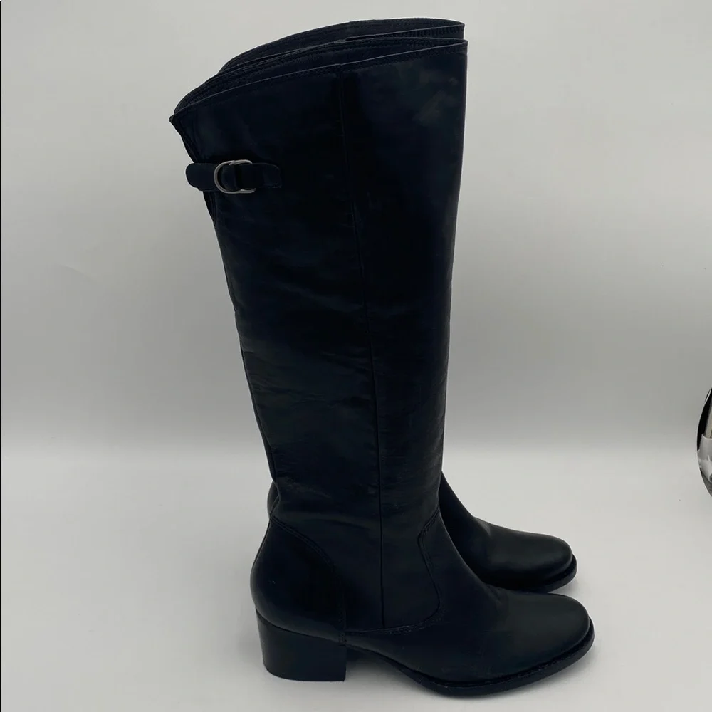 Matisse Black Leather calf riding Boots women 9.5M casual office winter heeled